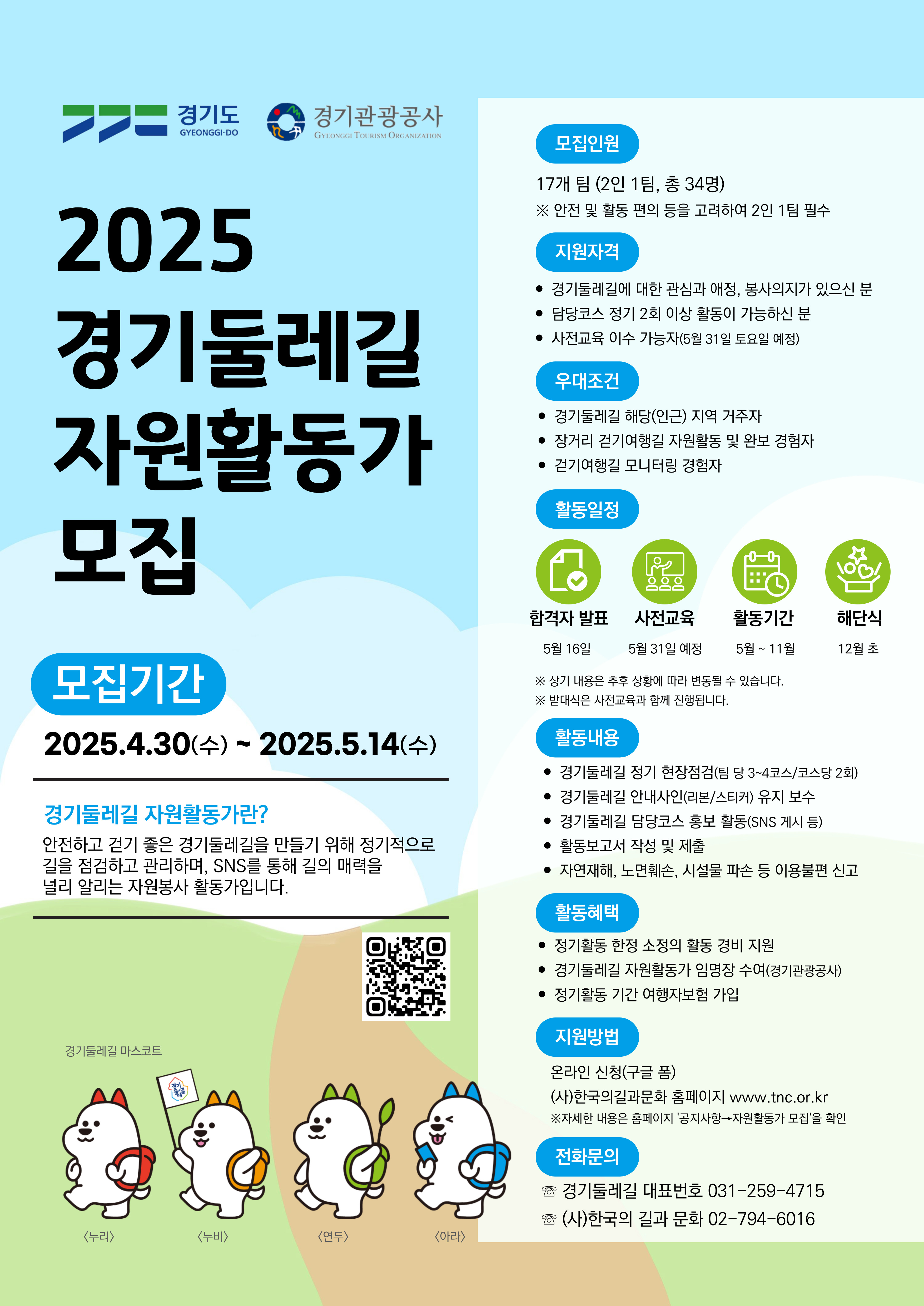 2025 경기둘레길 자원활동가 모집 이미지