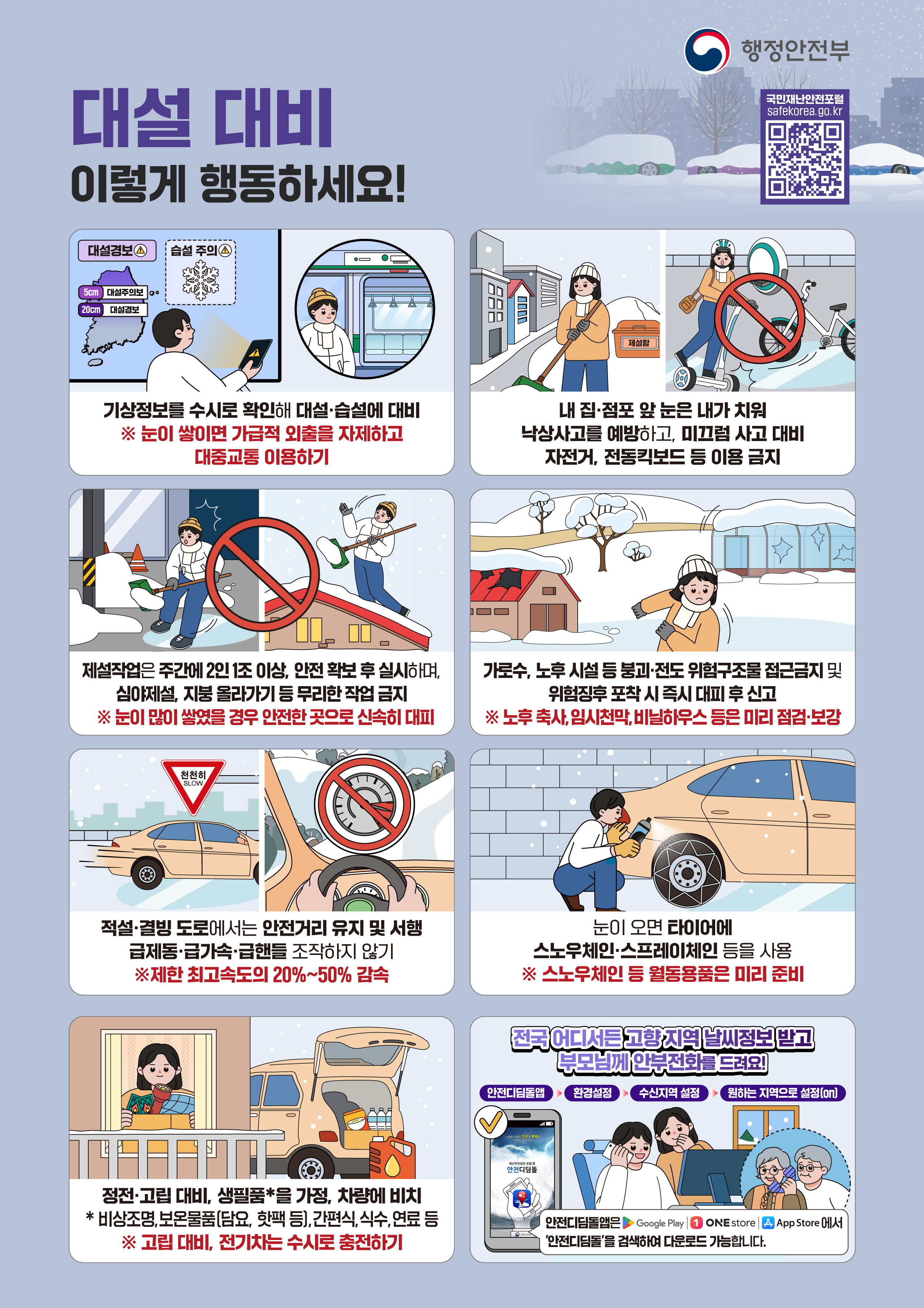 한파·대설 국민행동요령 이미지