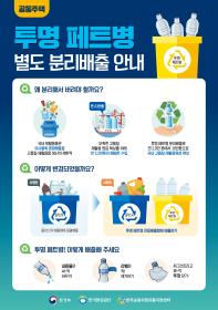 투명 페트병 별도 분리배출 의무시행 안내 이미지