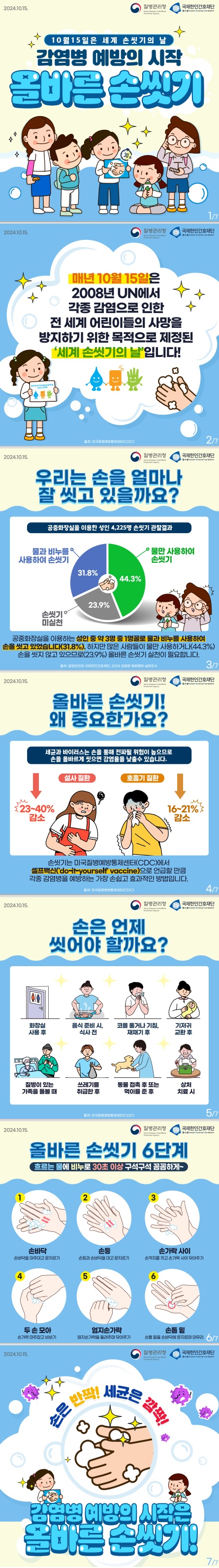 '올바른 손씻기' 안내 이미지