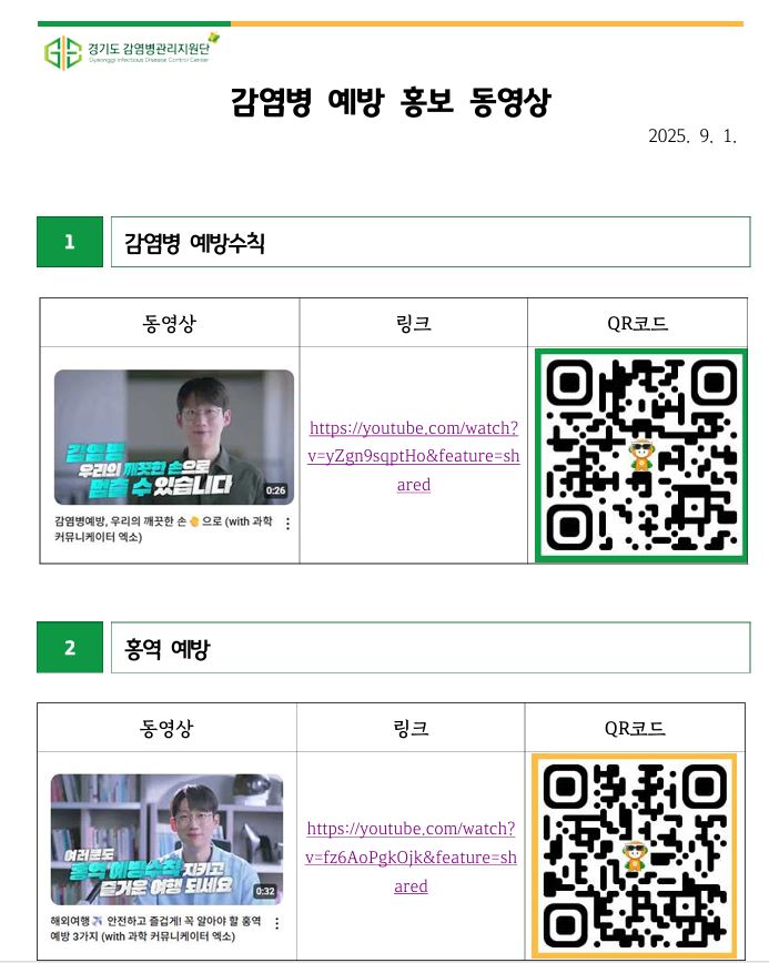 감염병 예방수칙, 홍역 예방 동영상 이미지