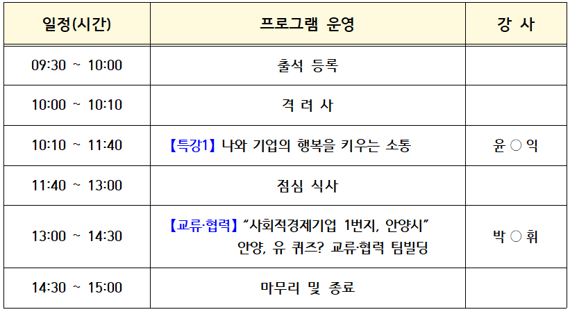 2025년 안양시 사회적경제기업 네트워크 데이 참석 안내 이미지