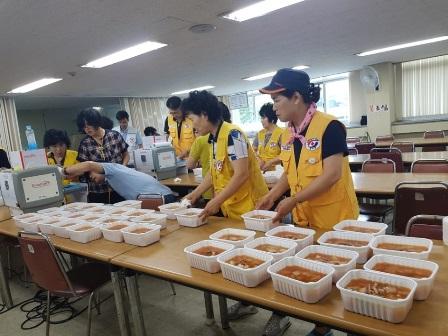 적십자 봉사회 도시락 배부 봉사 이미지