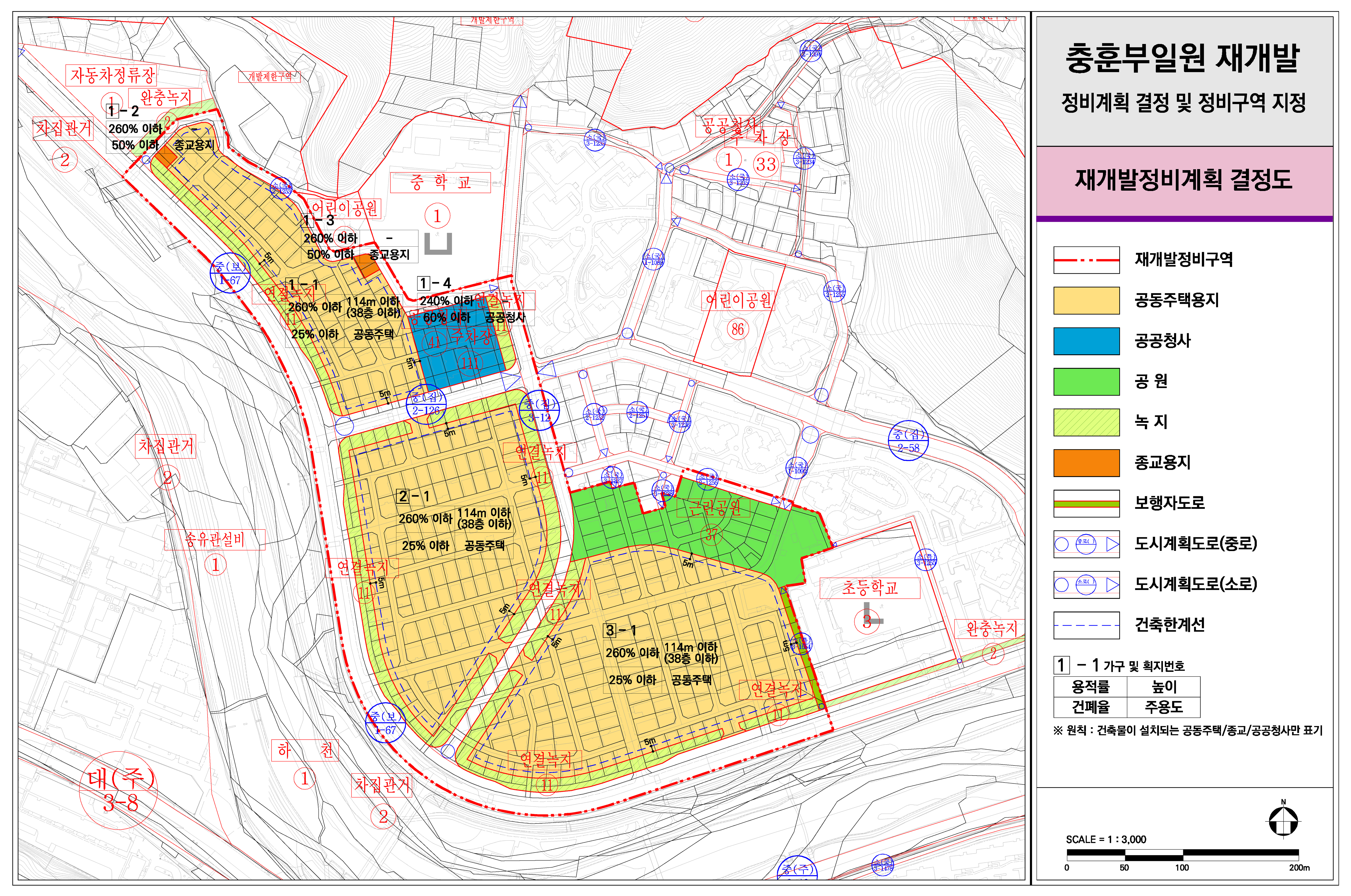 충훈부 일원 재개발 배치도