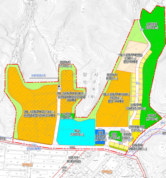 관양고 주변 도시개발 사업-토지이용계획 이미지