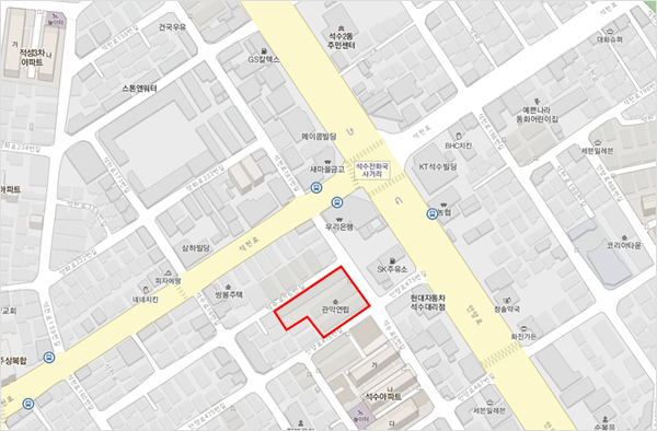 관악자조연립 재건축 구역 현황도